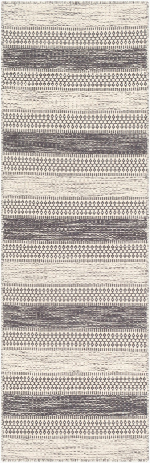 Livabliss Mardin Handwoven Wool Flatweave Rug Global Folk Pattern for Entryways and Layering Black, Ivory 2'6" x 8' MDI2301-268