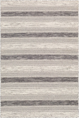 Livabliss Mardin Handwoven Wool Flatweave Rug Global Folk Pattern for Entryways and Layering Black, Ivory 6' x 9' MDI2301-69
