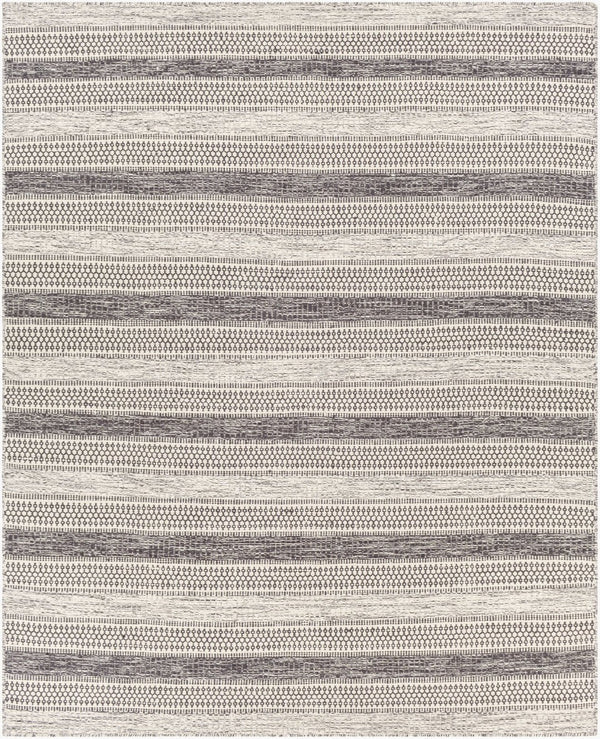 Livabliss Mardin Handwoven Wool Flatweave Rug Global Folk Pattern for Entryways and Layering Black, Ivory 8' x 10' MDI2301-810