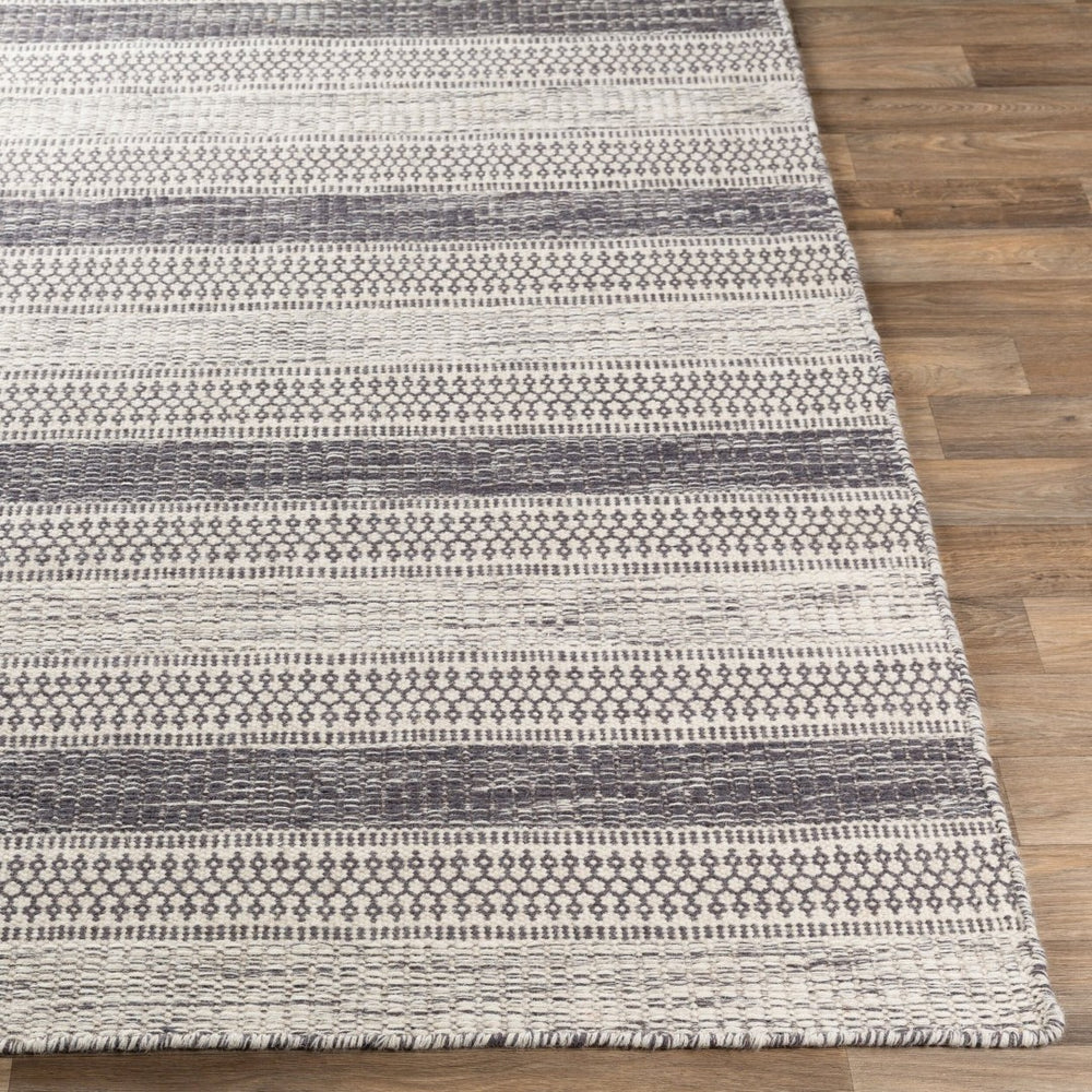 Livabliss Mardin Handwoven Wool Flatweave Rug Global Folk Pattern for Entryways and Layering Black, Ivory 6' x 9' MDI2301-69