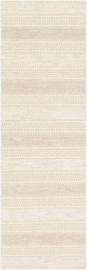 Livabliss Mardin Handwoven Wool Flatweave Rug Global Eclectic Pattern for Entryways and Living Rooms Cream, Medium G 2'6" x 8' MDI2302-268