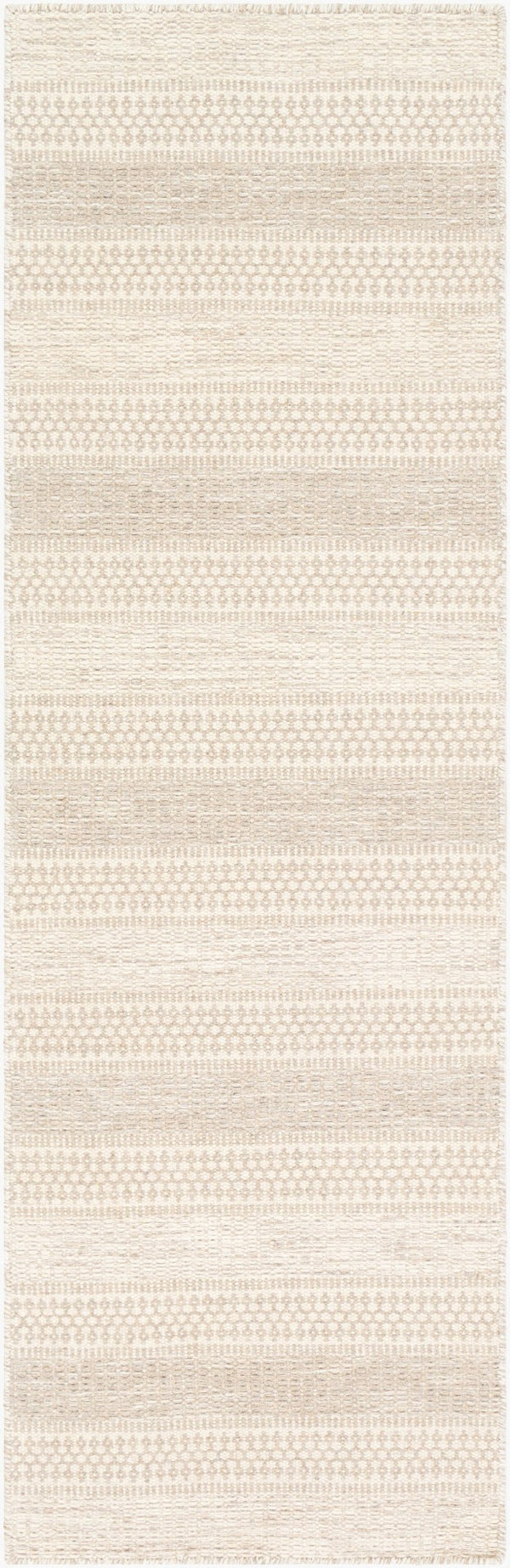 Livabliss Mardin Handwoven Wool Flatweave Rug Global Eclectic Pattern for Entryways and Living Rooms Cream, Medium G 2'6" x 8' MDI2302-268