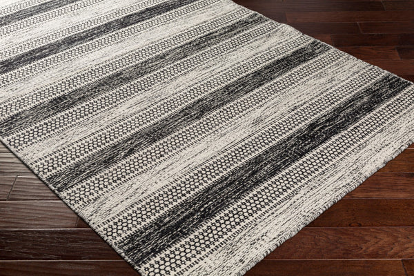 Surya Mardin 2' X 3' Handwoven Wool Rug - Unique Global Style, Easy Care, Perfect For High Traffic Spaces! Black Wool Mdi2304-23