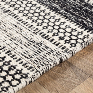 Surya Mardin 2' X 3' Handwoven Wool Rug - Unique Global Style, Easy Care, Perfect For High Traffic Spaces! Black Wool Mdi2304-23