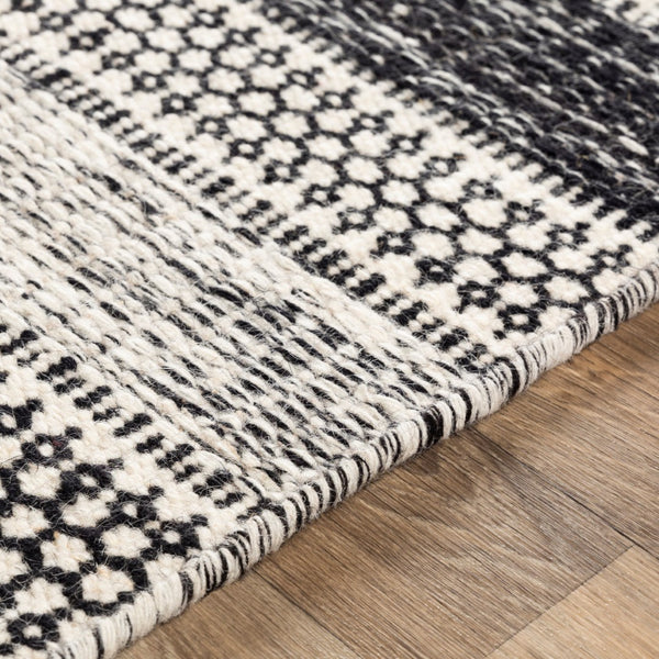 Surya Mardin 2' X 3' Handwoven Wool Rug - Unique Global Style, Easy Care, Perfect For High Traffic Spaces! Black Wool Mdi2304-23