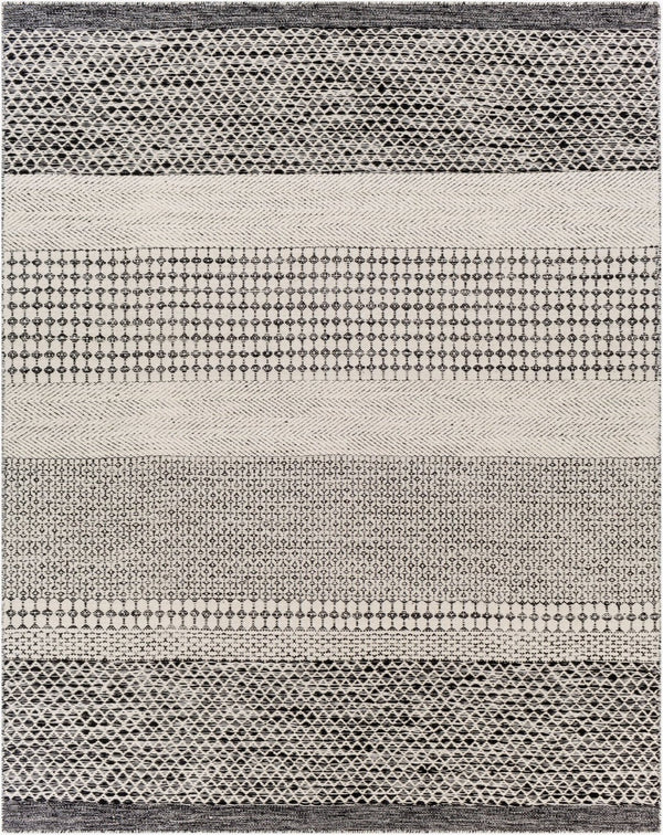 Livabliss Mardin Handmade Wool Flatweave Area Rug Artisan Woven in India for Entryways Black, Beige 8' x 10' MDI2306-810