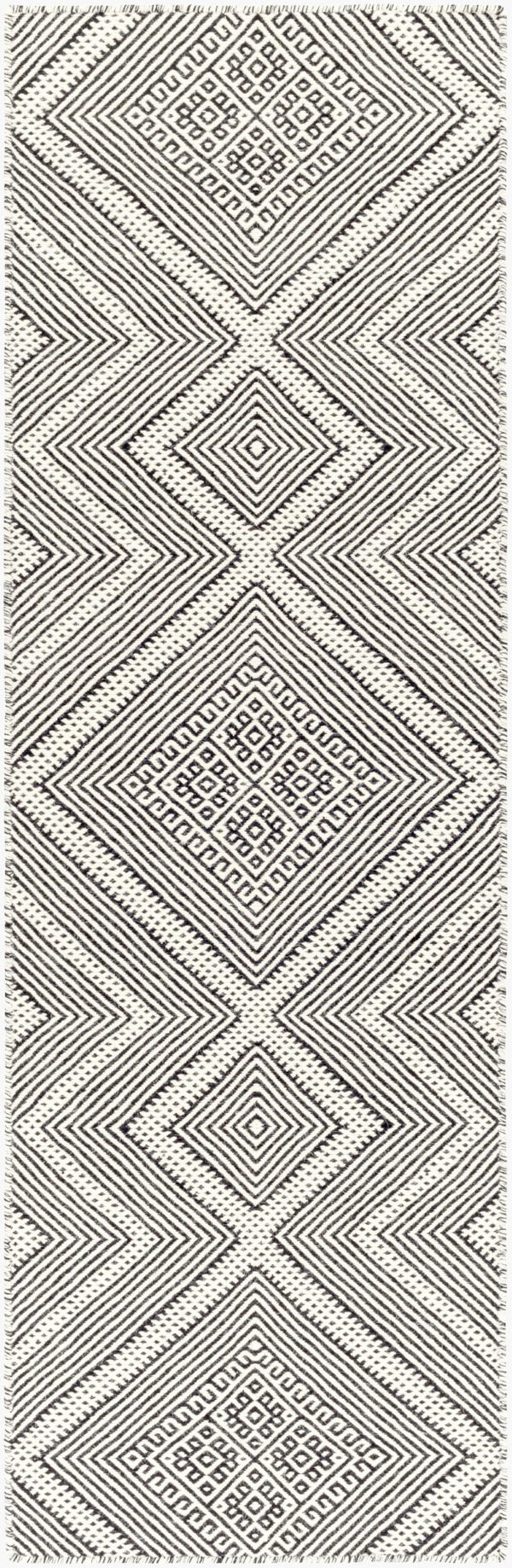 Surya Mardin 2' X 3' Handwoven Wool Rug - Unique Global Style, Easy Care, Perfect For High Traffic Spaces! Black Wool Mdi2308-268