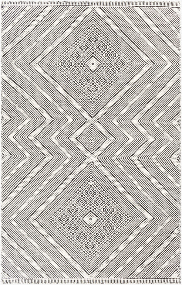 Surya Mardin 2' X 3' Handwoven Wool Rug - Unique Global Style, Easy Care, Perfect For High Traffic Spaces! Black Wool Mdi2308-23