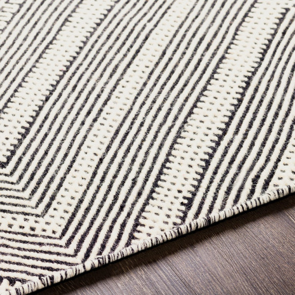 Surya Mardin 2' X 3' Handwoven Wool Rug - Unique Global Style, Easy Care, Perfect For High Traffic Spaces! Black Wool Mdi2308-268