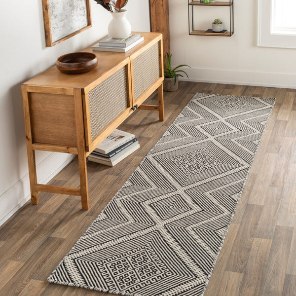 Surya Mardin 2' X 3' Handwoven Wool Rug - Unique Global Style, Easy Care, Perfect For High Traffic Spaces! Black Wool Mdi2308-268