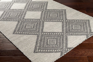 Surya Mardin 2' X 3' Handwoven Wool Rug - Unique Global Style, Easy Care, Perfect For High Traffic Spaces! Black Wool Mdi2310-3656