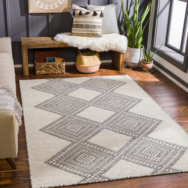 Surya Mardin 2' X 3' Handwoven Wool Rug - Unique Global Style, Easy Care, Perfect For High Traffic Spaces! Black Wool Mdi2310-3656