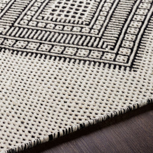 Surya Mardin 2' X 3' Handwoven Wool Rug - Unique Global Style, Easy Care, Perfect For High Traffic Spaces! Black Wool Mdi2310-3656