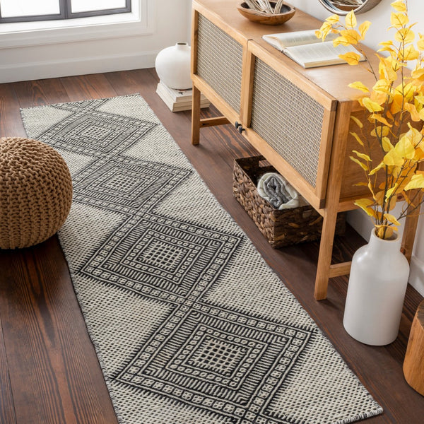 Surya Mardin 2' X 3' Handwoven Wool Rug - Unique Global Style, Easy Care, Perfect For High Traffic Spaces! Black Wool Mdi2310-268