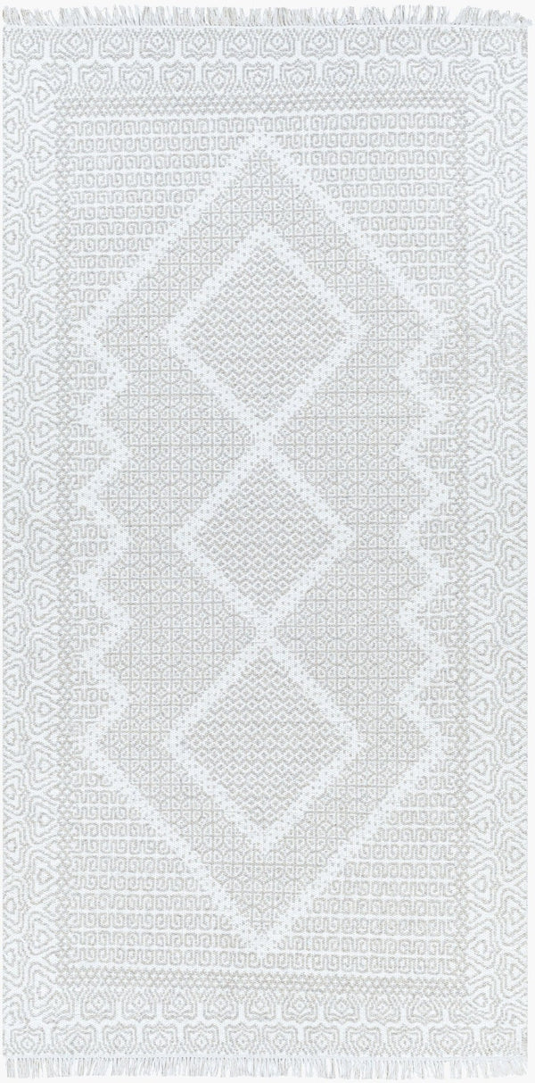 Livabliss Mardin Handwoven Wool Flatweave Rug with Fringe for Entryway or Bohemian Decor Beige, Medium G 2' x 3' MDI2314-23