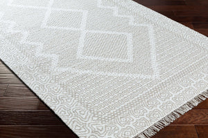 Livabliss Mardin Handwoven Wool Flatweave Rug with Fringe for Entryway or Bohemian Decor Beige, Medium G 2' x 3' MDI2314-23