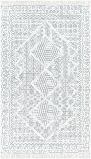 Livabliss Mardin Handwoven Wool Flatweave Rug with Fringe Bohemian Accent for Entryway Beige, Gray 2' x 3' MDI2316-23
