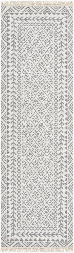 Livabliss Mardin Handwoven Wool Flatweave Accent Rug with Fringe Global Bohemian Artisan Style Beige, Gray 2'6" x 8' MDI2317-268