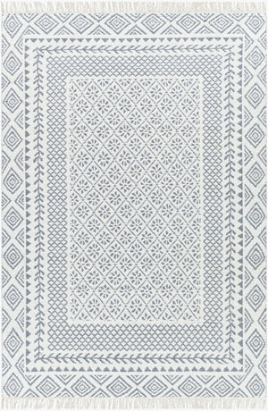 Livabliss Mardin Handwoven Wool Flatweave Accent Rug with Fringe Global Bohemian Artisan Style Beige, Gray 3'6" x 5'6" MDI2317-3656