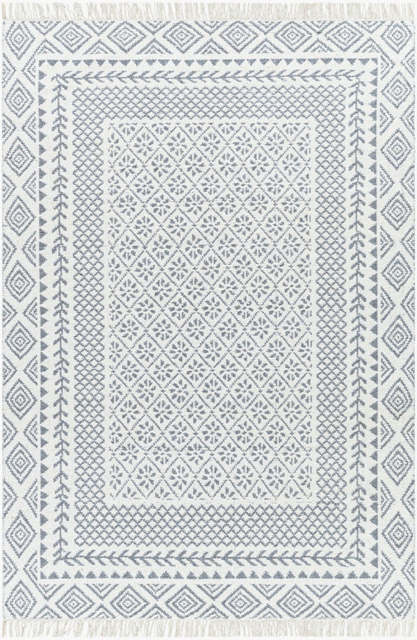 Livabliss Mardin Handwoven Wool Flatweave Accent Rug with Fringe Global Bohemian Artisan Style Beige, Gray 3'6" x 5'6" MDI2317-3656