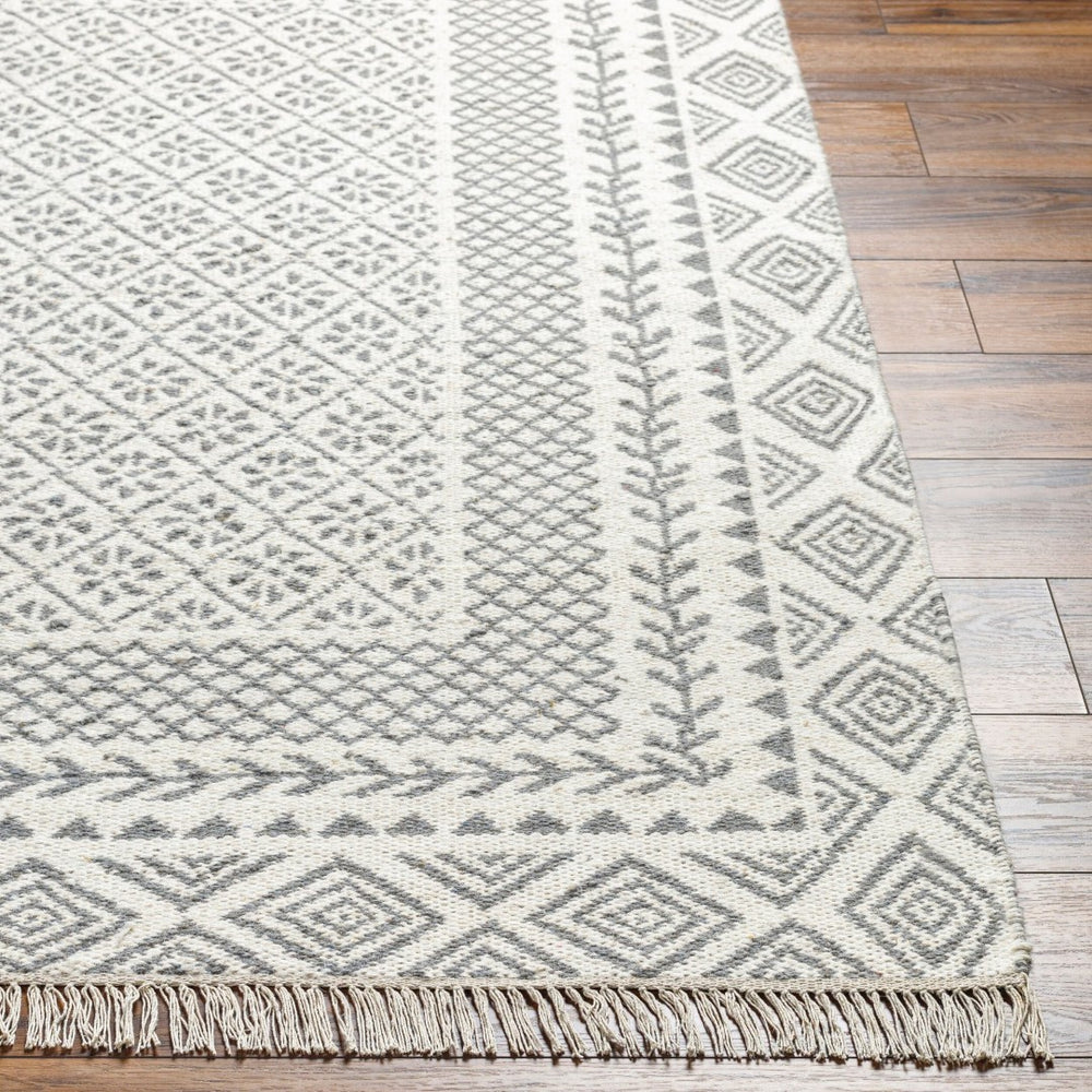 Livabliss Mardin Handwoven Wool Flatweave Accent Rug with Fringe Global Bohemian Artisan Style Beige, Gray 3'6" x 5'6" MDI2317-3656