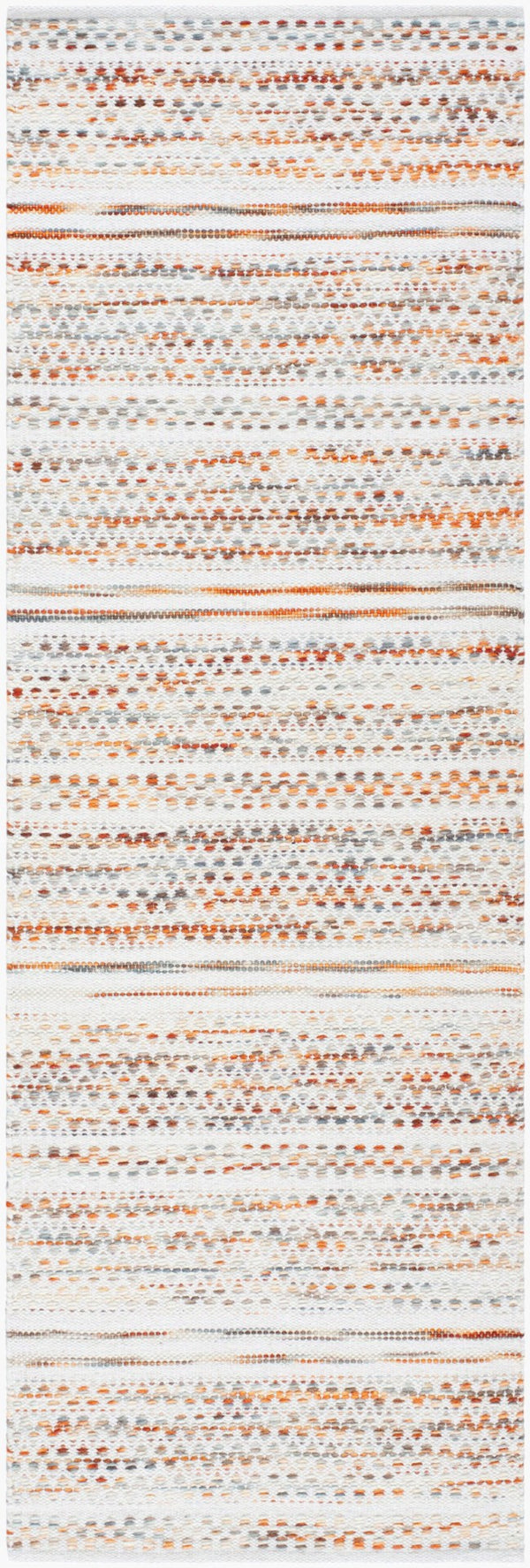 Livabliss Mardin Handwoven Wool Cotton Flatweave Bohemian Accent Rug for Entryways and Small Spaces Cream, Burnt Or 2'6" x 8' MDI2320-268