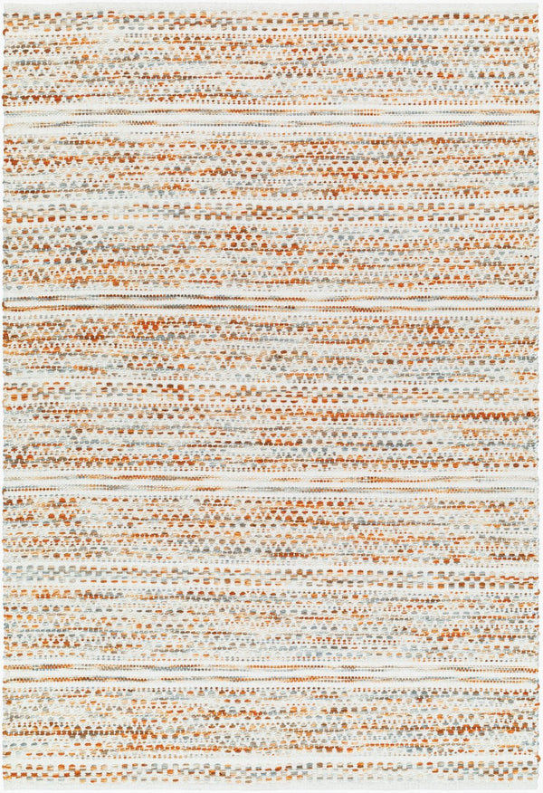 Livabliss Mardin Handwoven Wool Cotton Flatweave Bohemian Accent Rug for Entryways and Small Spaces Cream, Burnt Or 2' x 3' MDI2320-23