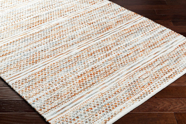 Livabliss Mardin Handwoven Wool Cotton Flatweave Bohemian Accent Rug for Entryways and Small Spaces Cream, Burnt Or 2' x 3' MDI2320-23