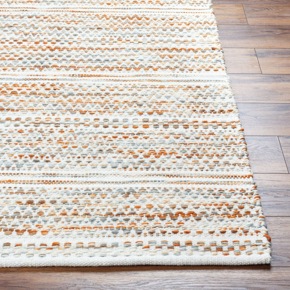 Livabliss Mardin Handwoven Wool Cotton Flatweave Bohemian Accent Rug for Entryways and Small Spaces Cream, Burnt Or 2' x 3' MDI2320-23