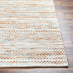 Livabliss Mardin Handwoven Wool Cotton Flatweave Bohemian Accent Rug for Entryways and Small Spaces Cream, Burnt Or 2' x 3' MDI2320-23