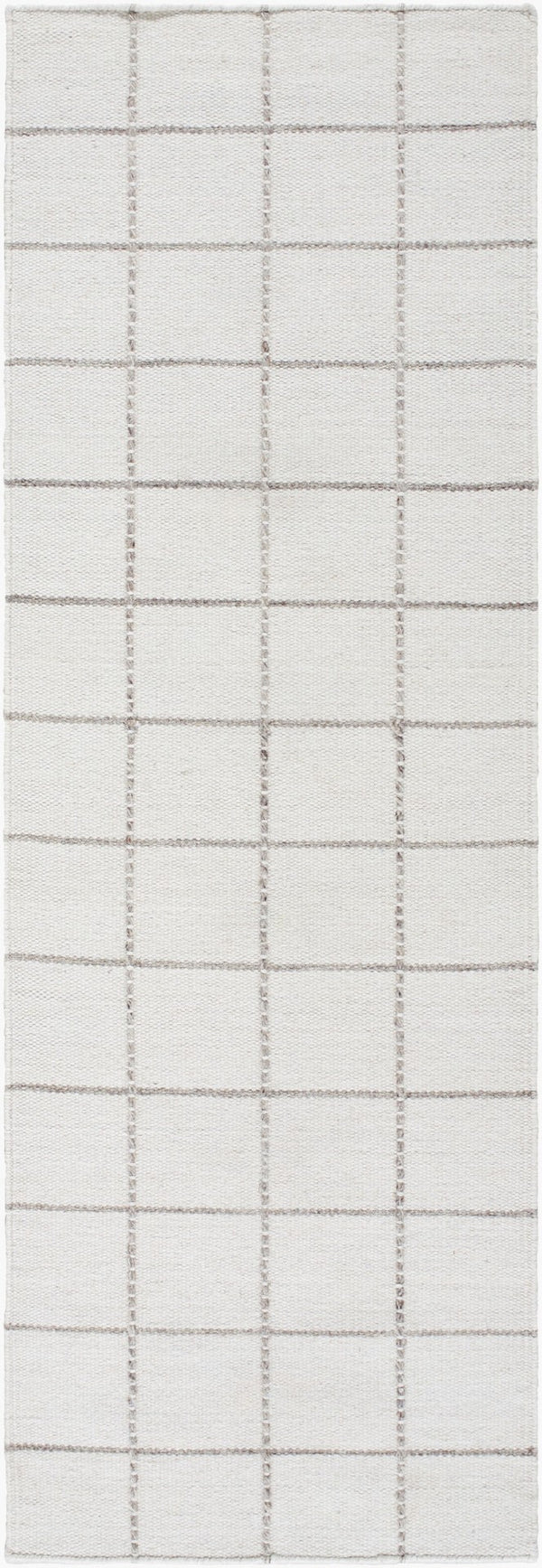 Livabliss Mardin Handwoven Wool Flatweave Rug for Entryways Bathrooms and Bedside Areas Ivory, Charcoal 2'6" x 8' MDI2329-268