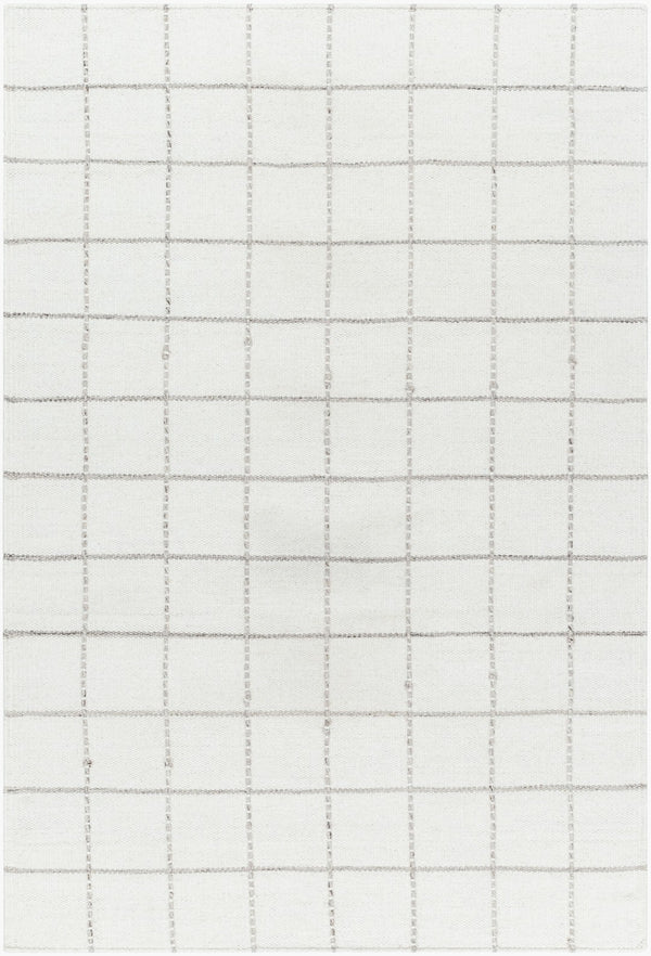 Livabliss Mardin Handwoven Wool Flatweave Rug for Entryways Bathrooms and Bedside Areas Ivory, Charcoal 8'10" x 12' MDI2329-81012