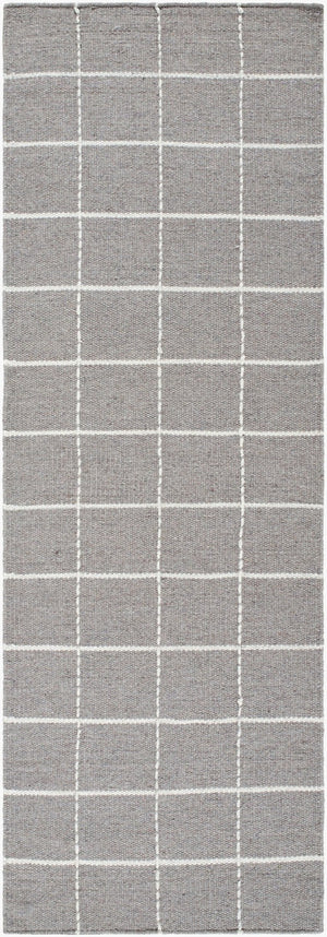 Livabliss Mardin Handwoven Wool Flatweave Rug Artisan Crafted for Entryways and Small Spaces Slate Gray, Ivo 2'6" x 8' MDI2331-268