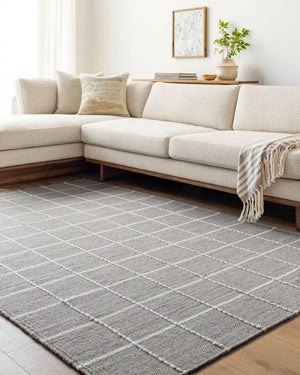 Livabliss Mardin Handwoven Wool Flatweave Rug Artisan Crafted for Entryways and Small Spaces Slate Gray, Ivo 5' x 7'6" MDI2331-576