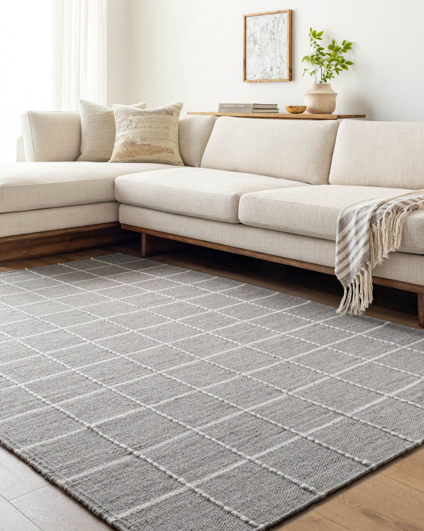 Livabliss Mardin Handwoven Wool Flatweave Rug Artisan Crafted for Entryways and Small Spaces Slate Gray, Ivo 5' x 7'6" MDI2331-576