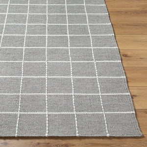 Livabliss Mardin Handwoven Wool Flatweave Rug Artisan Crafted for Entryways and Small Spaces Slate Gray, Ivo 5' x 7'6" MDI2331-576