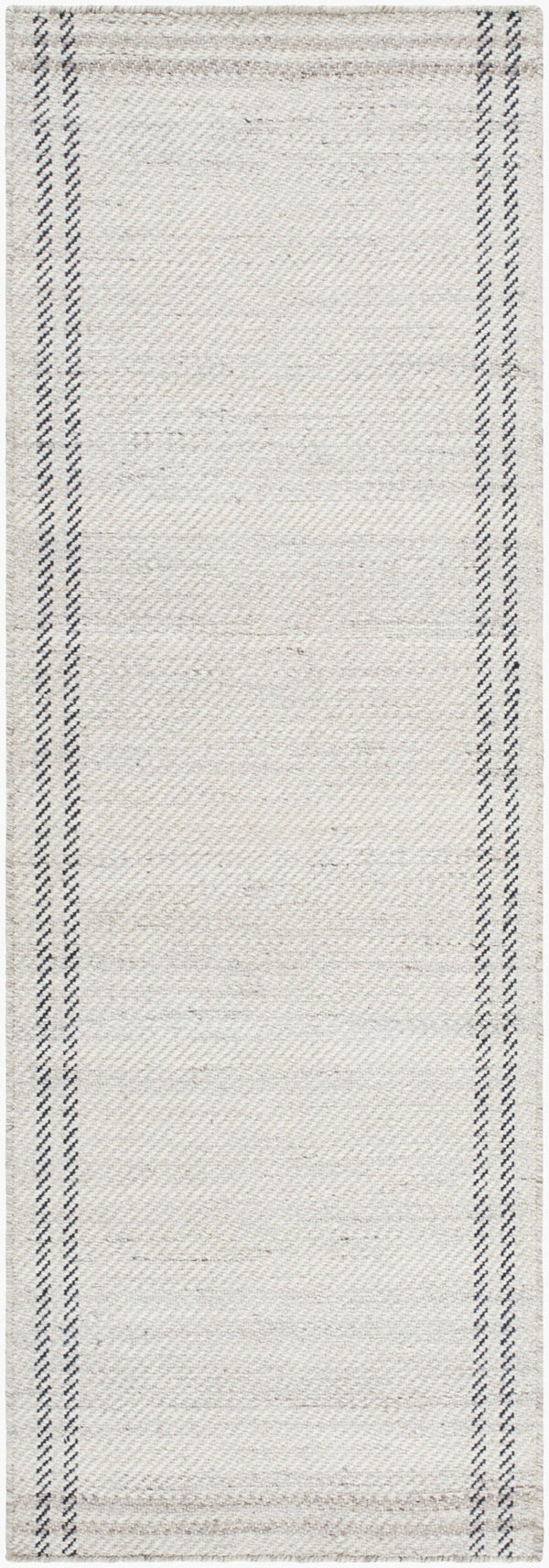 Livabliss Mardin Handwoven Wool Flatweave Rug Artisan Crafted for Entryways and Layered Decor Gray, Ivory 2'6" x 8' MDI2332-268
