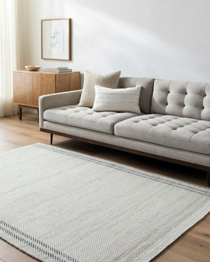 Livabliss Mardin Handwoven Wool Flatweave Rug Artisan Crafted for Entryways and Layered Decor Gray, Ivory 5' x 7'6" MDI2332-576