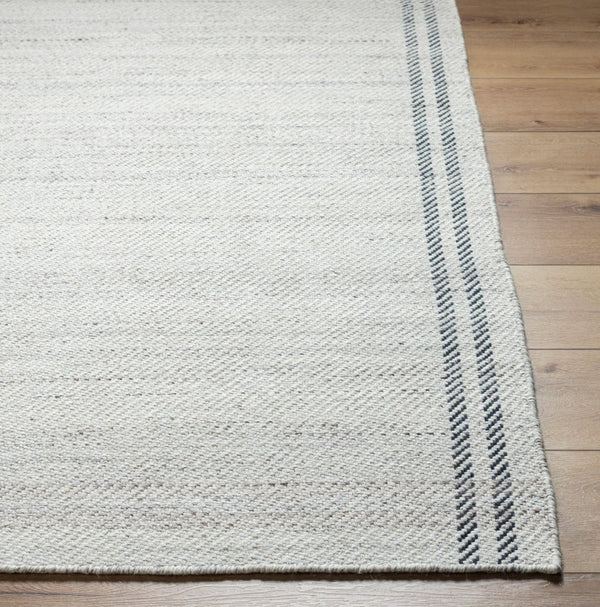 Livabliss Mardin Handwoven Wool Flatweave Rug Artisan Crafted for Entryways and Layered Decor Gray, Ivory 5' x 7'6" MDI2332-576