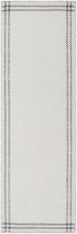 Livabliss Mardin Handwoven Wool Flatweave Accent Rug Artisan Crafted for Entryways and Small Spaces Ivory, Charcoal 2'6" x 8' MDI2335-268
