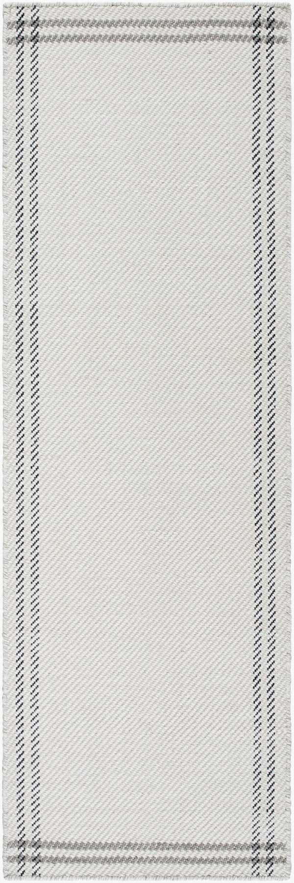 Livabliss Mardin Handwoven Wool Flatweave Accent Rug Artisan Crafted for Entryways and Small Spaces Ivory, Charcoal 2'6" x 8' MDI2335-268