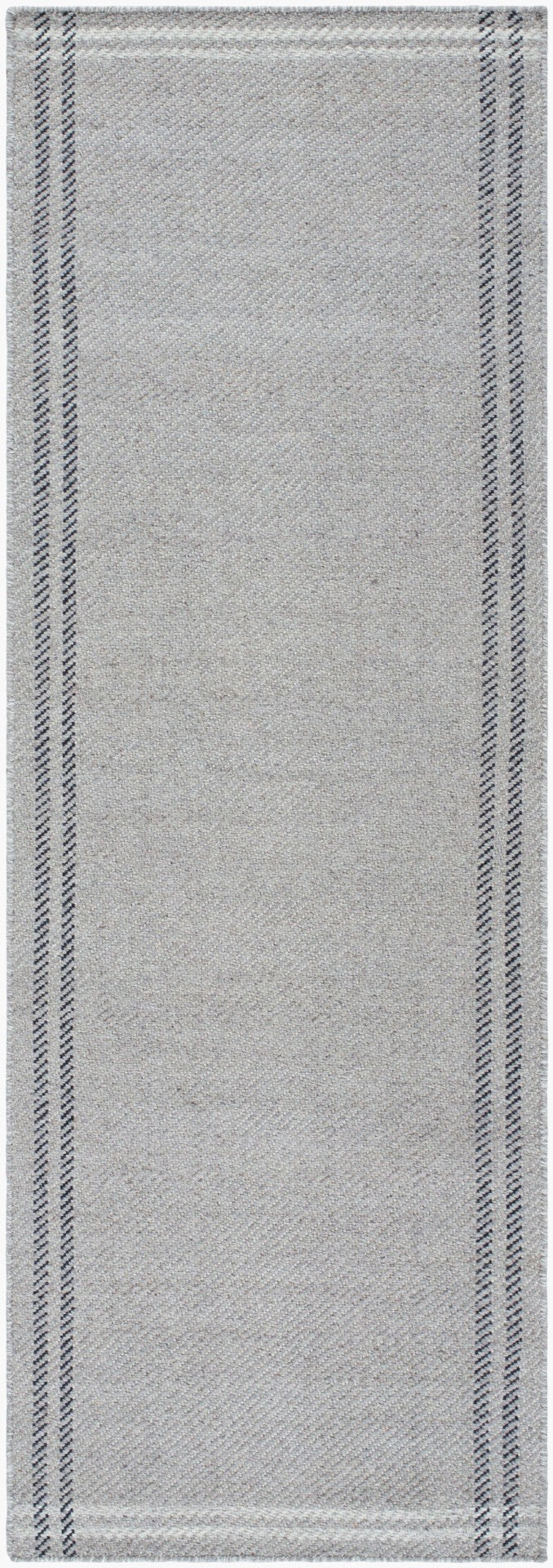 Livabliss Mardin Handwoven Wool Flatweave Accent Rug for Entryways and Layering in Small Spaces Gray, Ivory 2'6" x 8' MDI2336-268
