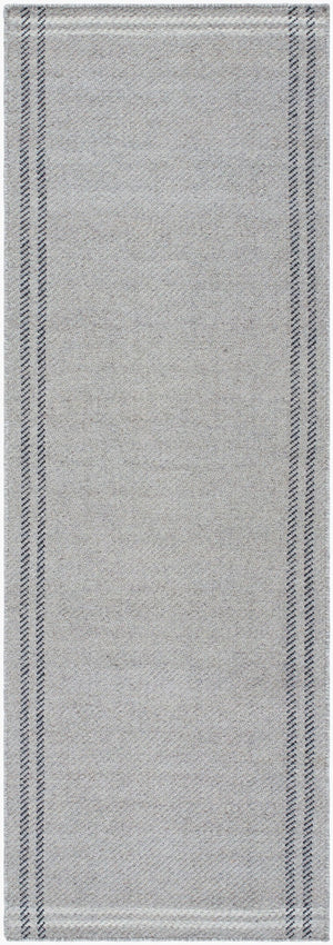 Livabliss Mardin Handwoven Wool Flatweave Accent Rug for Entryways and Layering in Small Spaces Gray, Ivory 2'6" x 8' MDI2336-268