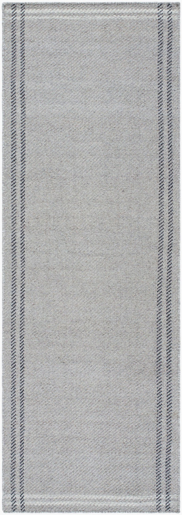Livabliss Mardin Handwoven Wool Flatweave Accent Rug for Entryways and Layering in Small Spaces Gray, Ivory 2'6" x 8' MDI2336-268