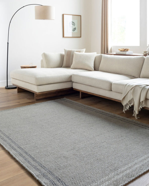 Livabliss Mardin Handwoven Wool Flatweave Accent Rug for Entryways and Layering in Small Spaces Gray, Ivory 2' x 3' MDI2336-23