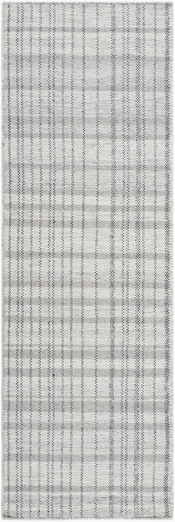 Livabliss Mardin Handwoven Wool Flatweave Accent Rug Artisan Crafted for Entryways and Small Spaces Slate Gray, Cha 2'6" x 8' MDI2338-268