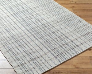 Livabliss Mardin Handwoven Wool Flatweave Accent Rug for Entryways and Small Spaces in India Ivory, Charcoal 8' x 10' MDI2339-810