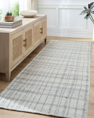Livabliss Mardin Handwoven Wool Flatweave Accent Rug for Entryways and Small Spaces in India Ivory, Charcoal 8' x 10' MDI2339-810