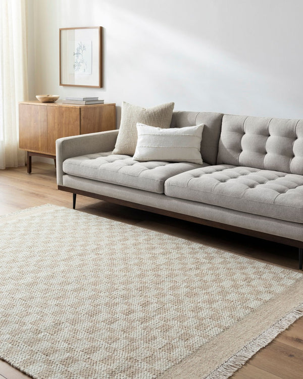 Livabliss Mardin Handmade Wool Flatweave Rug Artisan Geometric Accent for Entryways and Bohemian Rooms Tan, Ivory 2'6" x 8' MDI2340-268