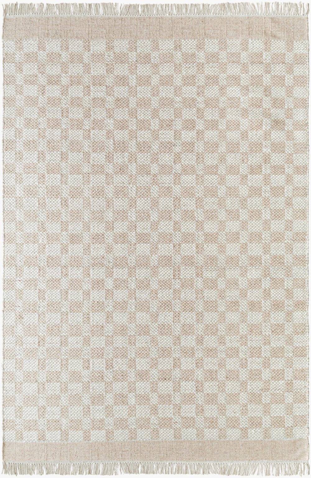 Livabliss Mardin Handmade Wool Flatweave Rug Artisan Geometric Accent for Entryways and Bohemian Rooms Tan, Ivory 5' x 7'6" MDI2340-576